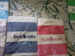Toalla Ralph Lauren Rayas Azul y Rosa