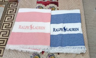 Toalla Ralph Lauren Rayas Azul y Rosa