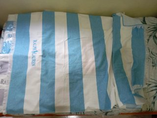 Toalla Ralph Lauren Rayas Azul y Rosa
