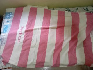 Toalla Ralph Lauren Rayas Azul y Rosa