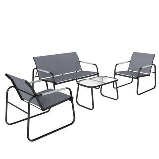 Set da Giardino 4 pz con Divano 2 Posti, 2 Sedie e