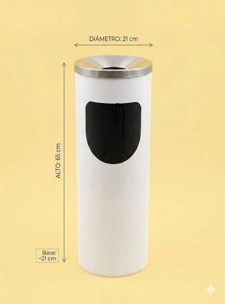 Papelera Cenicero Industrial Blanca