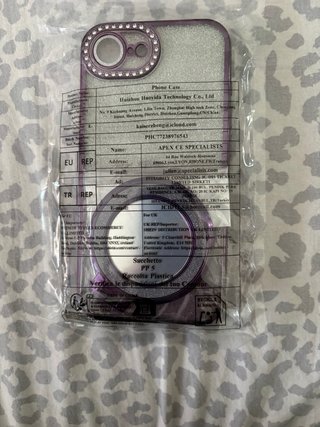 Cover Glitter iPhone con Anello Viola