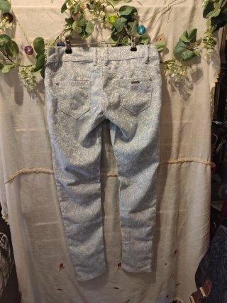 Pantalones de encaje azul claro Talla L