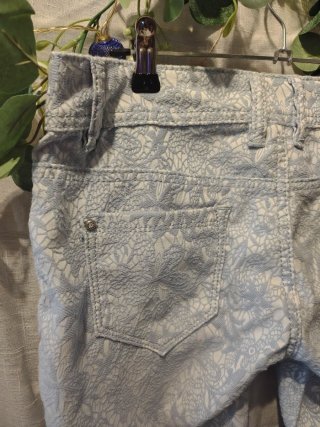 Pantalones de encaje azul claro Talla L