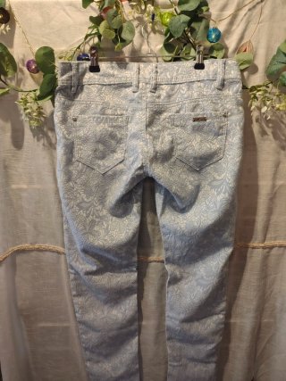 Pantalones de encaje azul claro Talla L