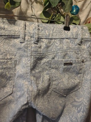 Pantalones de encaje azul claro Talla L