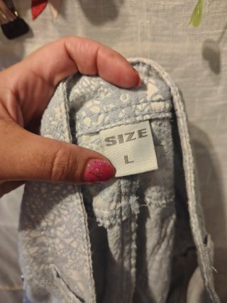 Pantalones de encaje azul claro Talla L
