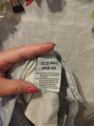 Pantalones de encaje azul claro Talla L