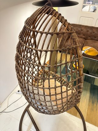 Silla Colgante Ratán y Metal