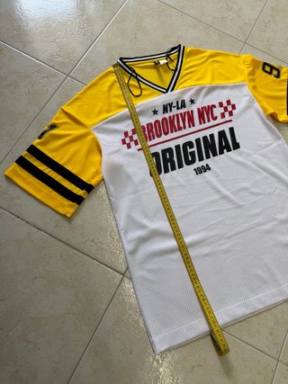 Maglia H&M Divided Brooklyn NYC Gialla Bianca