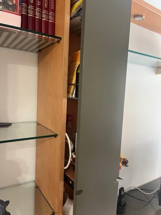Mueble completo comedor madera y cristal