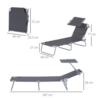 Tumbona plegable con parasol