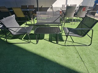 Conjunto para Terraza de 4 Plazas Negro