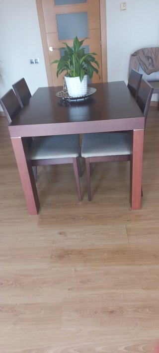 Mesa comedor y 5 sillas madera