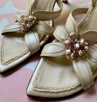 Zapatos de Novia Natural Nacarados Beige