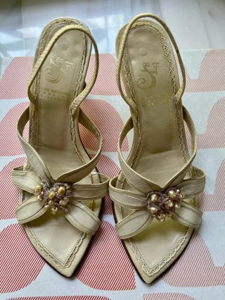 Zapatos de Novia Natural Nacarados Beige