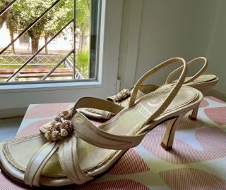 Zapatos de Novia Natural Nacarados Beige
