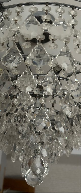 Lámpara de salón de cristal y metal
