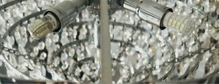 Lámpara de salón de cristal y metal