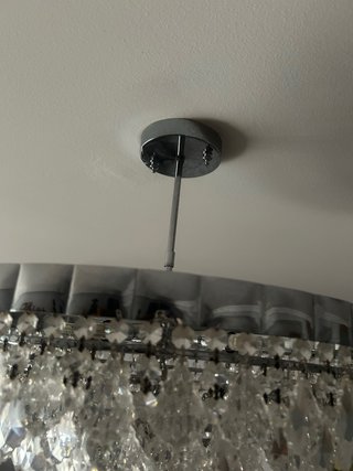 Lámpara de salón de cristal y metal