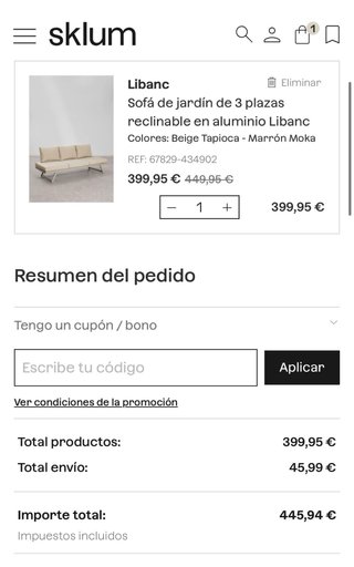 Sofá de jardín Sklum NUEVO