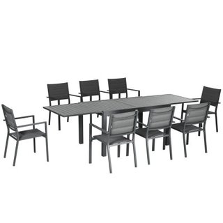 Outsunny Salotto da giardino 270x90x75cm Grigio ·
