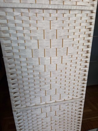 Biombo blanco mimbre IKEA