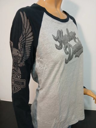 Camiseta Harley-Davidson Manga Larga Gris/Negra