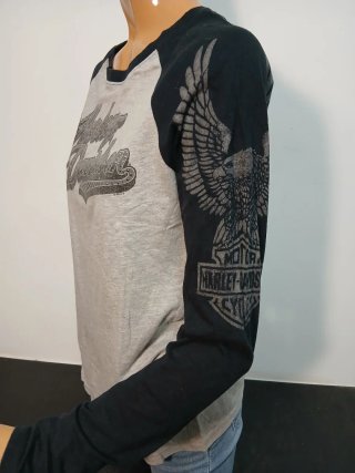 Camiseta Harley-Davidson Manga Larga Gris/Negra