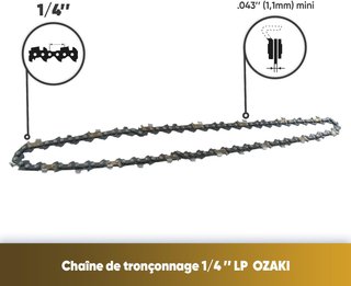 OZAKI - Cadena para mini motosierra LP E56 de 1/4"