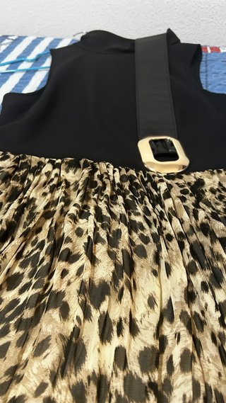 Vestido Animal Print Midi con Cinturón