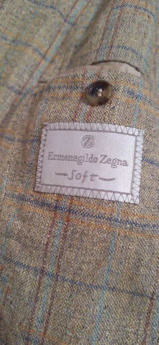 Blazer de cuadros beige y multicolor