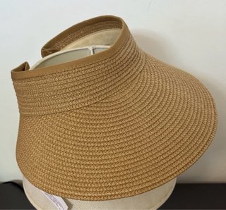 Visiera Max Mara in rafia color cammello