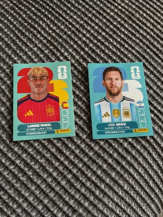 Cromos Lamine Yamal y Messi Mundial 2026