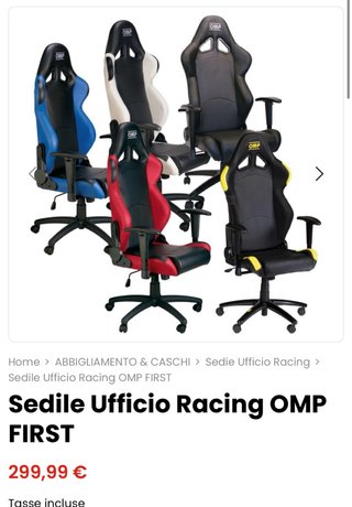 Sedia OMP Ufficio/Gaming Blu e Nero