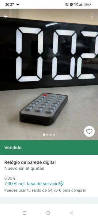 Reloj Digital Pared Negro