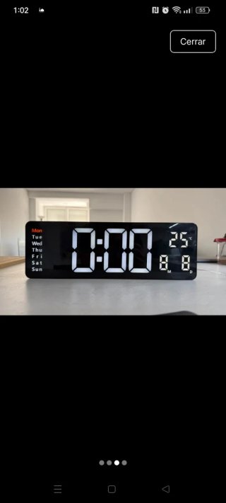 Reloj Digital Pared Negro