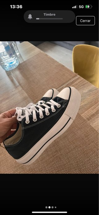 Converse plataforma negro y blanco