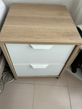 Mesilla Noche Ikea Blanca y Madera