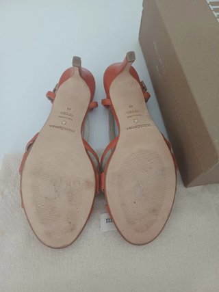 Mint & Rose Sandalias en piel color naranja