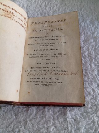 Reflexiones sobre la naturaleza. 1794