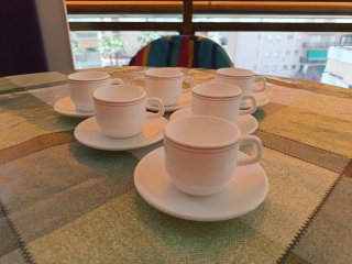 Juego 6 Tazas Café Porcelana