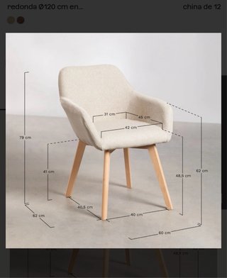 Juego 4 sillas comedor con brazos