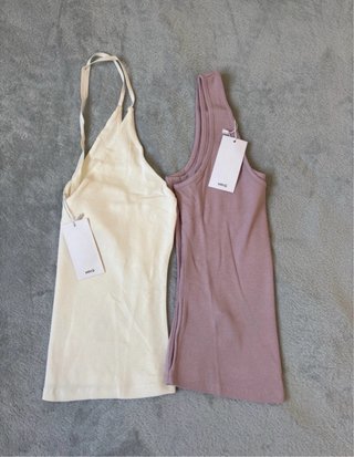 Conjunto 2 Tops Mango Branco e Rosa