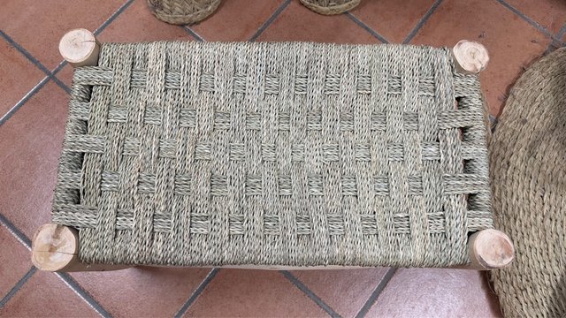Banco Tejido Artesanal Madera
