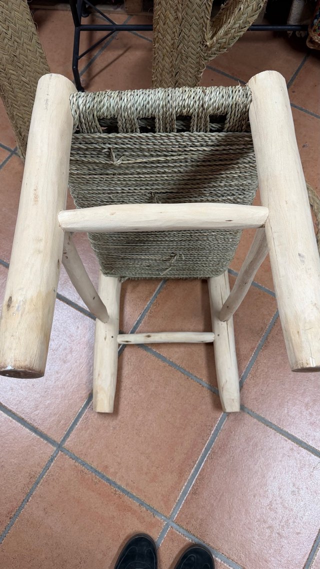 Banco Tejido Artesanal Madera