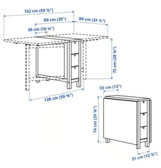 Mesa plegable Ikea Nordem abedul
