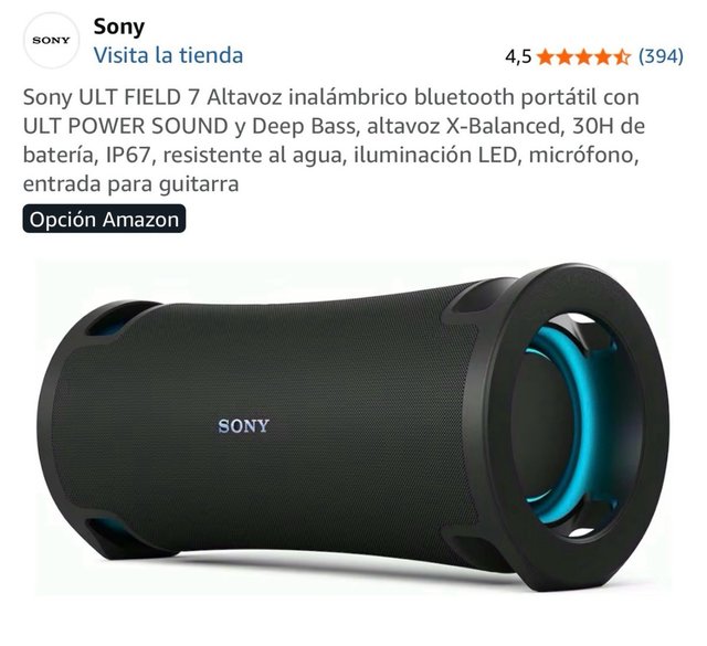 Altavoz Sony ULT FIELD 7 Negro. Ojo la bateria no