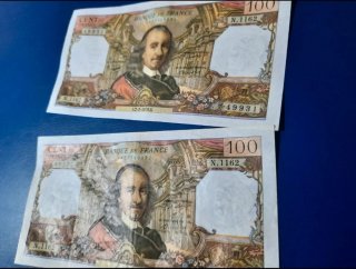 Francia, 2 x 100 Francos 1978. Correlativos.